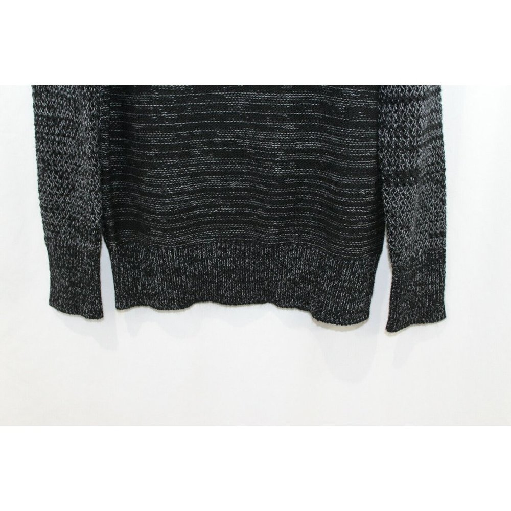 Banana Republic $98 Womens Black Grey Wool Blend Fringe Trim Sweater S NWT - Picture 4 of 6